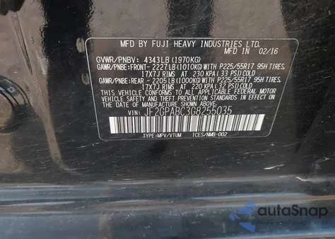 2016 Subaru Crosstrek 2.0I Premium z USA, uszkodzony, nr VIN JF2GPABC3G8255035